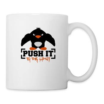 Push It To The Limit Lustiger Muskulöser Pinguin - Tasse - Weiß - Rechts