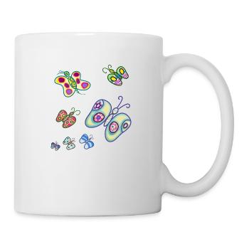 Schmetterlinge der Freude - Tasse - Weiß - Rechts
