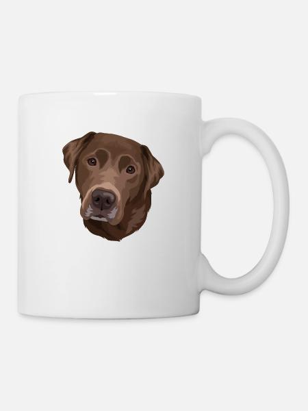 Labrador brown head - Mug - white
