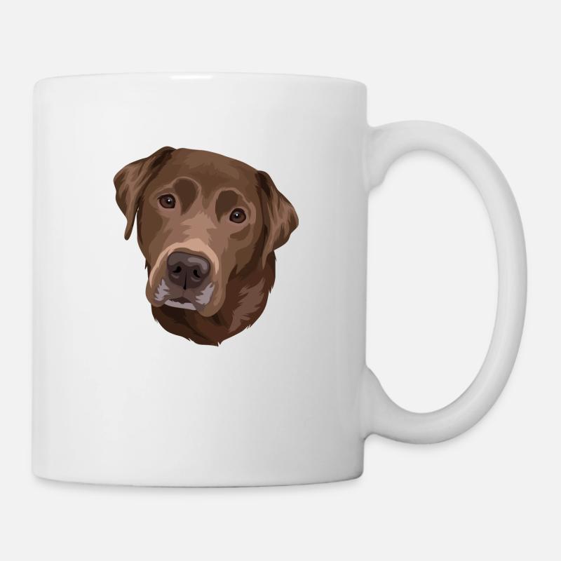 Tête brune du Labrador - Mug blanc - blanc