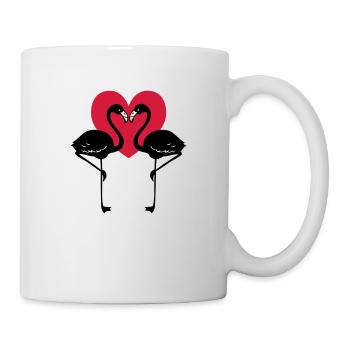 + Heart = Love Flamingos - Mug - white - Right