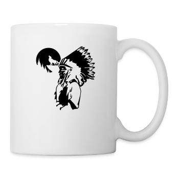chef indien loup usa tattoo spiritual cool - Mug blanc - blanc - Droite