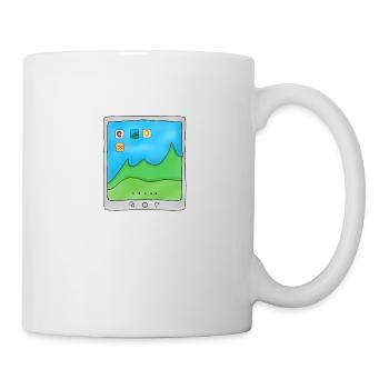 Tablette Handy Smartphone Logo Design Grafik Bild - Tasse - Weiß - Rechts