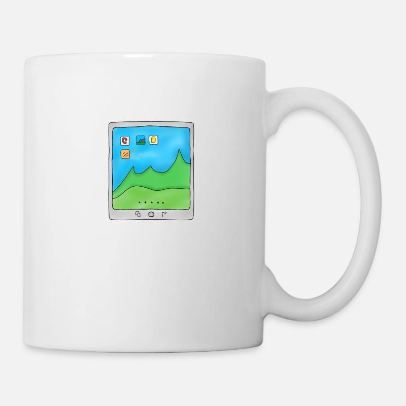 Tablette Handy Smartphone Logo Design Grafik Bild - Tasse - Weiß