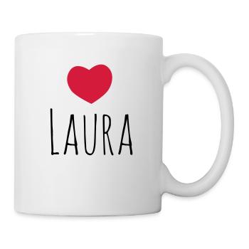Le coeur de Laura - Mug blanc - blanc - Droite