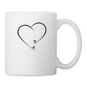 Bike MTB BMX Mountainbike Downhill Fahrrad Herz - Tasse - Weiß - Rechts