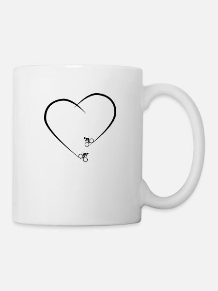 Bike MTB BMX Mountainbike Downhill Fahrrad Herz - Tasse - Weiß