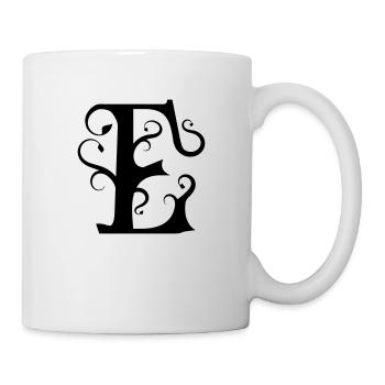 Monogramm Letter E - Tasse - Weiß - Rechts