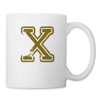x - Buchstabe - Tasse - Weiß - Rechts