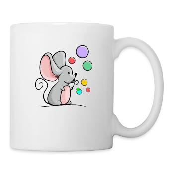 Mouse with colorful soap bubbles - Mug - white - Right