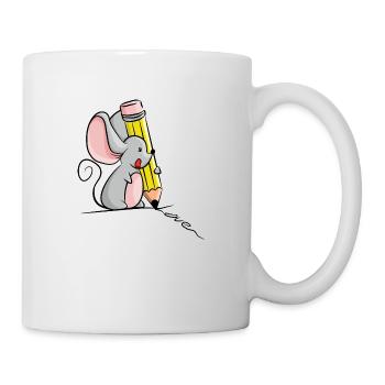 Souris au crayon écrit Love - Mug blanc - blanc - Droite