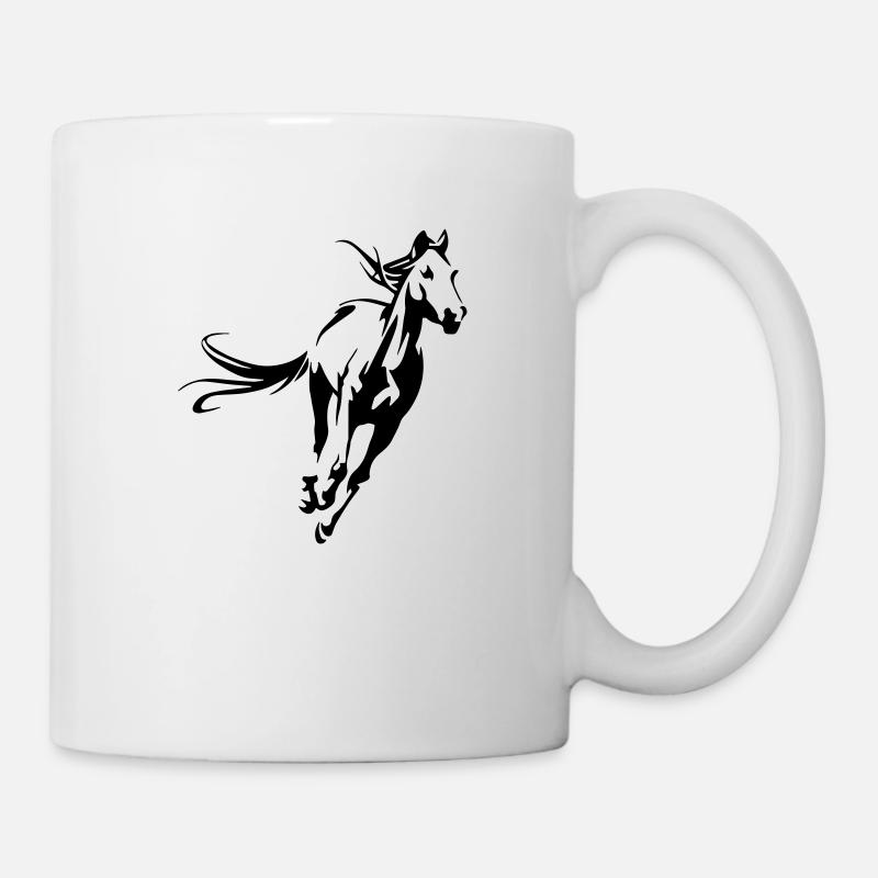 Pferd, Kopf, Pferdekopf, Reiten, Silhouette, Mähne - Tasse - Weiß