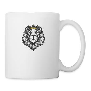 Lion avec couronne - Mug blanc - blanc - Droite