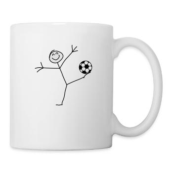 Funny Soccer Goal Shot Stick Figure - Mug - white - Right