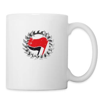 ANTIFA FLAG WREATH FRAME FLAG SAW BLADE - Mug - white - Right