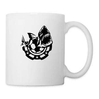 Fußball Fußball Hai Logo Zeichnung Club - Tasse - Weiß - Rechts