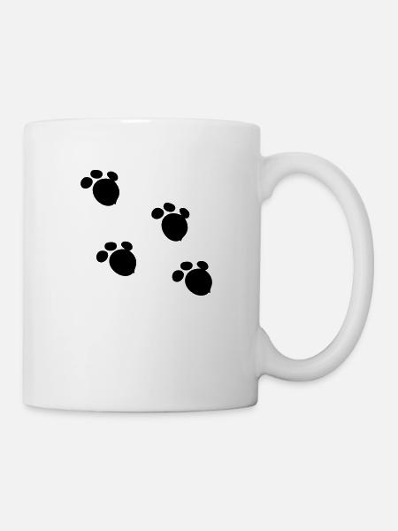 Bear Paw Muster - Tasse - Weiß