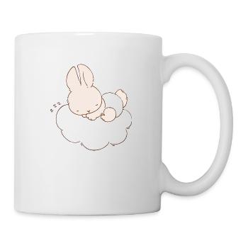 Baby Bunny sleeping on cloud - Mug - white - Right