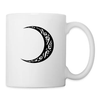 crescent moon tattoo moon tribal tattoo - Mug - white - Right