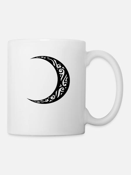 Halbmond-Tätowierung Mond-Stammes-Tätowierung - Tasse - Weiß