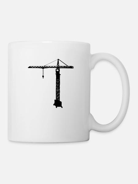 Turmkran Baukran Kran Gittermastkrane - Tasse - Weiß