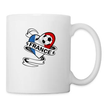 France Football tricolor Herz - Tasse - Weiß - Rechts