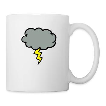 Sturmwolke Gewitterwolke Blitz Blitz - Tasse - Weiß - Rechts