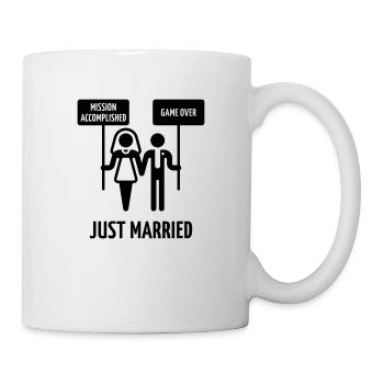 Just Married – Mission Accomplished – Game Over - Tasse - Weiß - Rechts