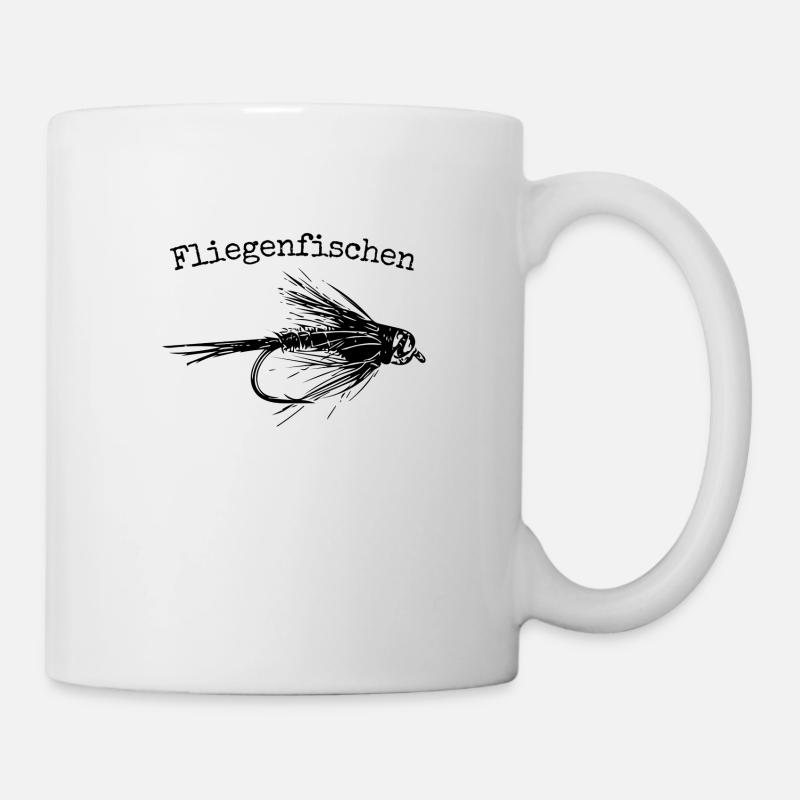 Fliegenfischen - Tasse - Weiß