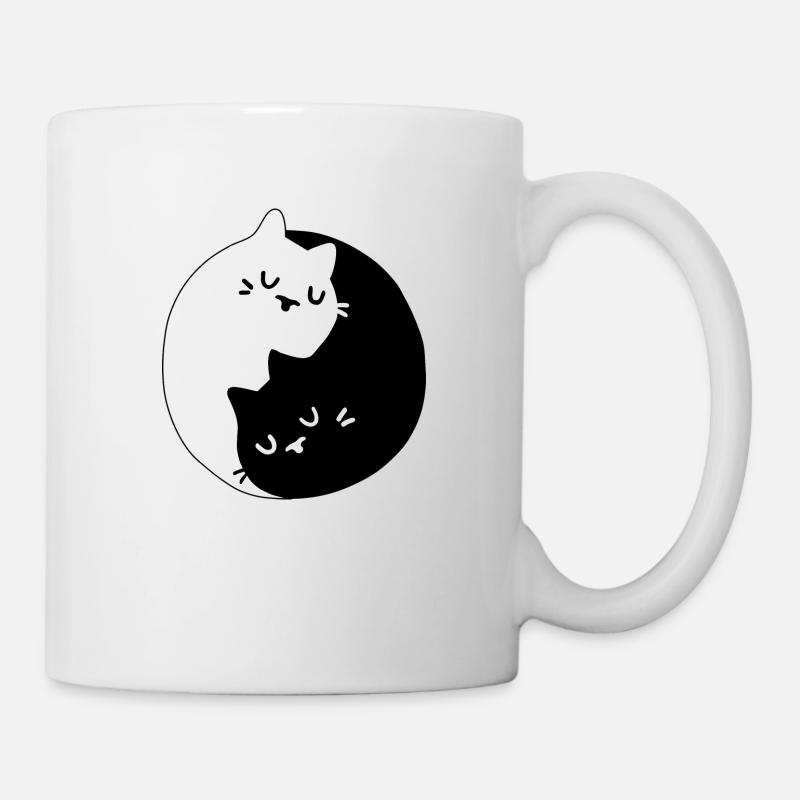 Chats en noir et blanc - Mug blanc - blanc