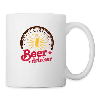 buveur de bière certifié par l'état - Mug blanc - blanc - Droite