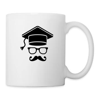 Diplom - Abschluss - Abi - Doktorhut - 1C - Tasse - Weiß - Rechts