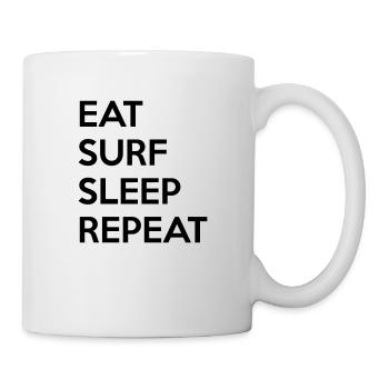 Eat surf sleep repeat - Tasse - Weiß - Rechts