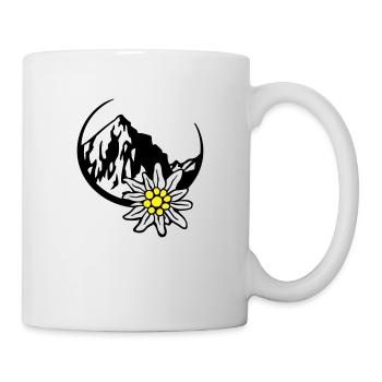 bergpanorama_mit_edelweiss_3c - Tasse - Weiß - Rechts