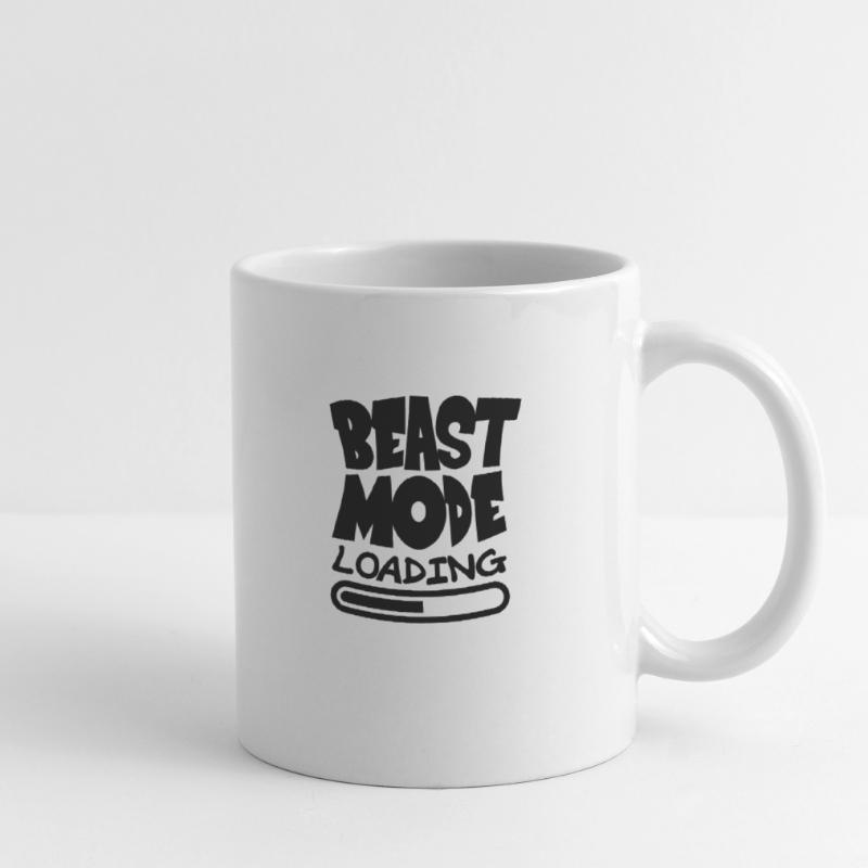 Beast ModeLoading Design Mug blanc