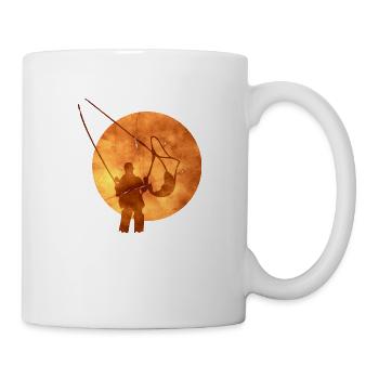 angler kescher fisch - Tasse - Weiß - Rechts