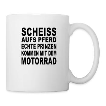 prinz auf dem motorrad - Tasse - Weiß - Rechts