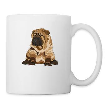 Chien de pli chinois Shar pei - Mug blanc - blanc - Droite