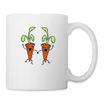 Karotten Möhren Freunde Team Comic Lustig - Tasse - Weiß - Rechts