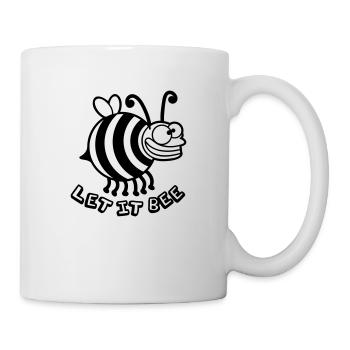 Dicke Verrückte Biene Let It Bee - Tasse - Weiß - Rechts