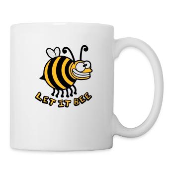 Dicke Verrückte Biene Let It Bee - Tasse - Weiß - Rechts