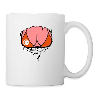 corps drapeau tunisie femme dechire seins nichon - Mug blanc - blanc - Droite