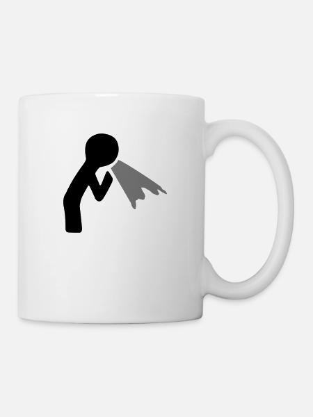 Kotzende Figur - Tasse - Weiß