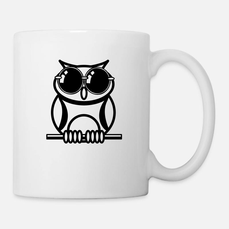 Lunettes de soleil de hibou - Mug blanc - blanc