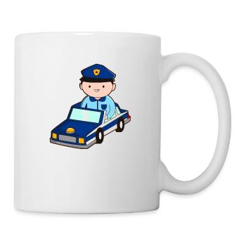 mignon voiture de police enfants cadeau policier sirène - Mug blanc - blanc - Droite