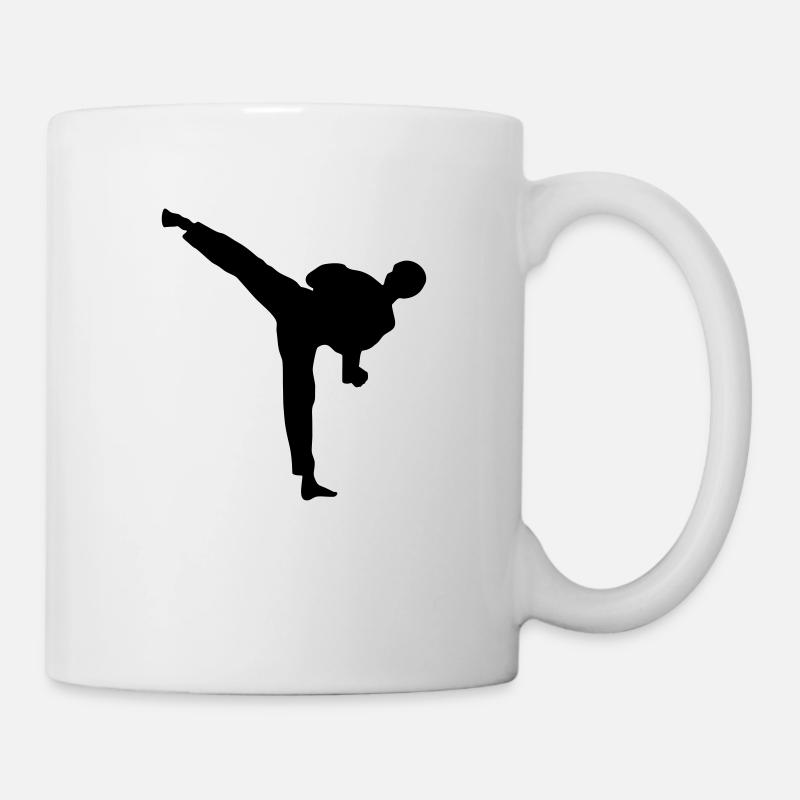 taekwondo high kick coup de pied combat - Mug blanc - blanc