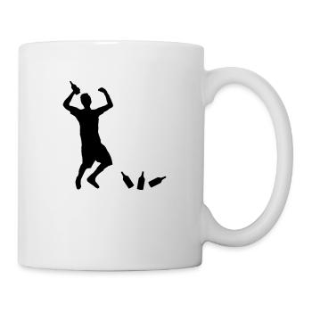 Mann Bierflaschen - Tasse - Weiß - Rechts