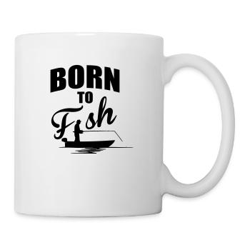 Born to fish - Tasse - Weiß - Rechts