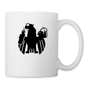 Kampftrinker Satirischer Adler / Boozer eagle (2c) - Tasse - Weiß - Rechts