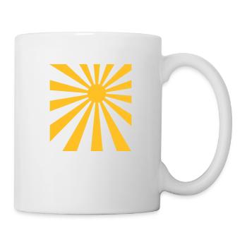 Sonne Strahlen Rechteck Design - Tasse - Weiß - Rechts